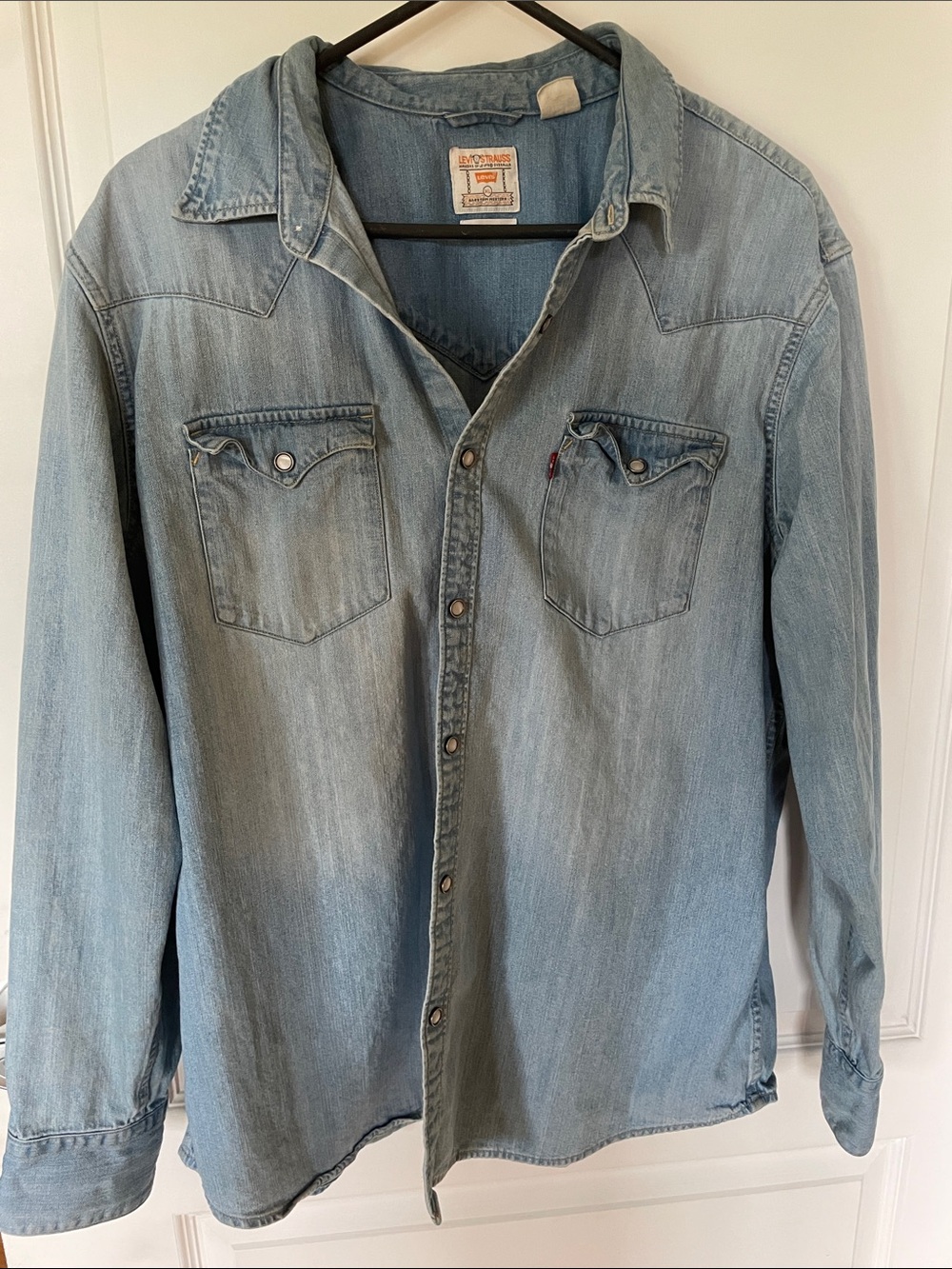 Levi's Light Blue Washed Denim Western Shirt